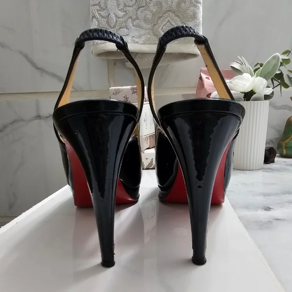 Christian Louboutin Black Slingback Heels - Picture 12 of 15